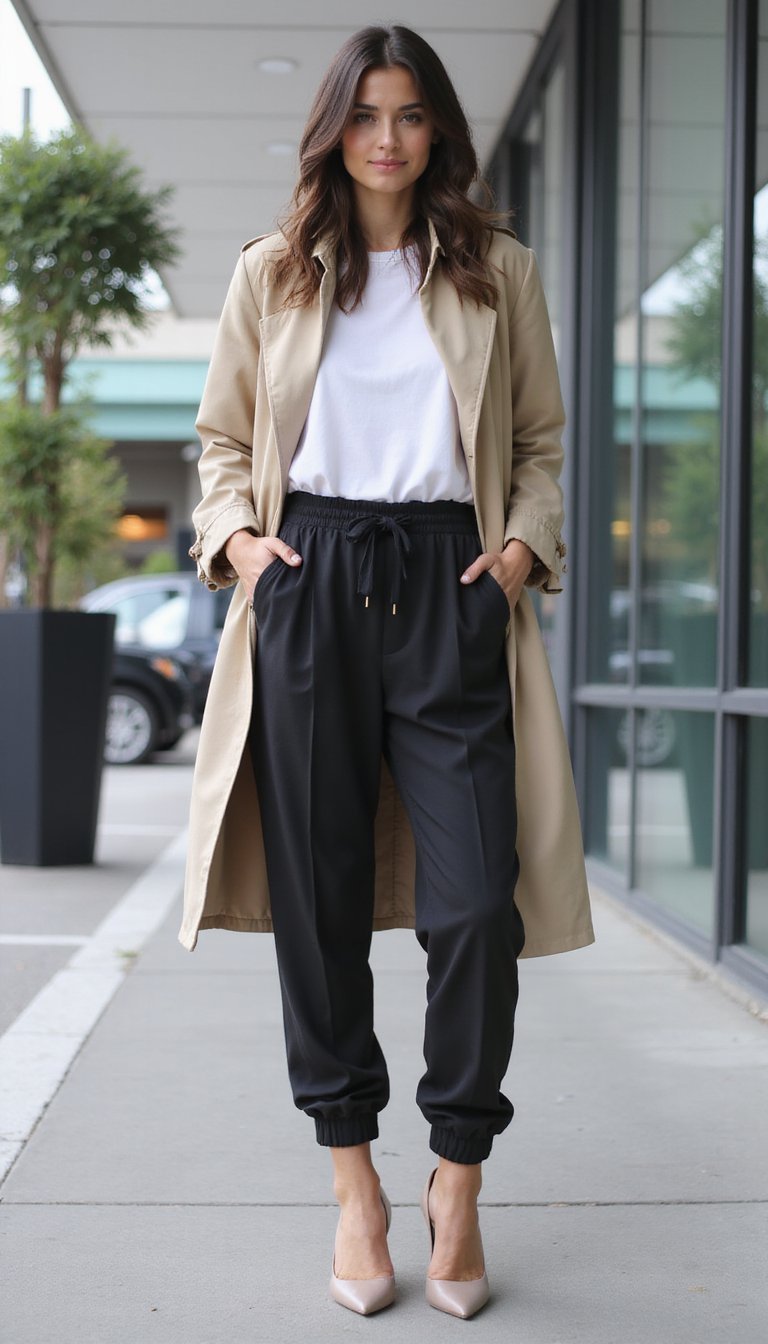 Calça Jogger Alfaiataria E Trench Coat