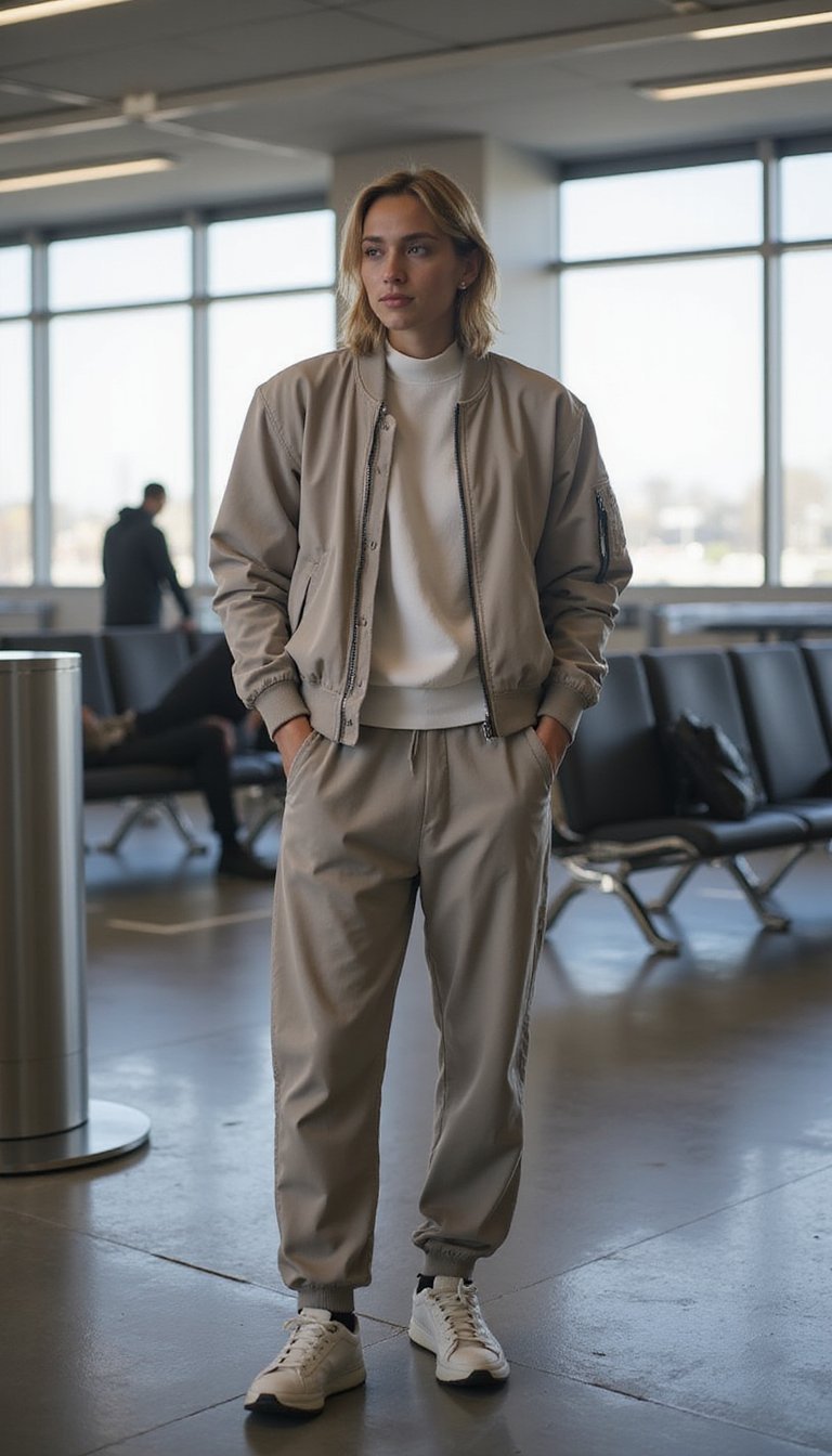 Look Athleisure Minimalista Com Jaqueta Bomber