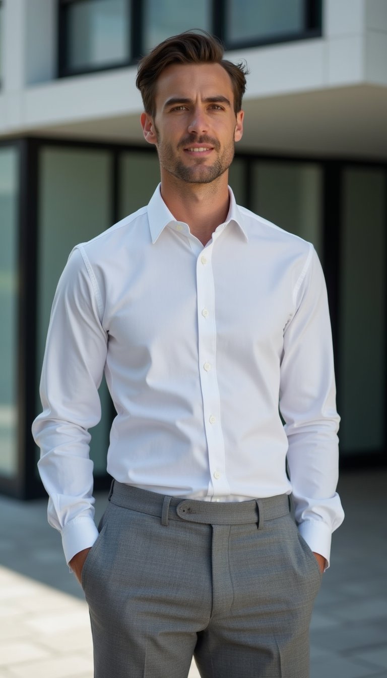 Camisa De Algodão Premium Com Calça Slim