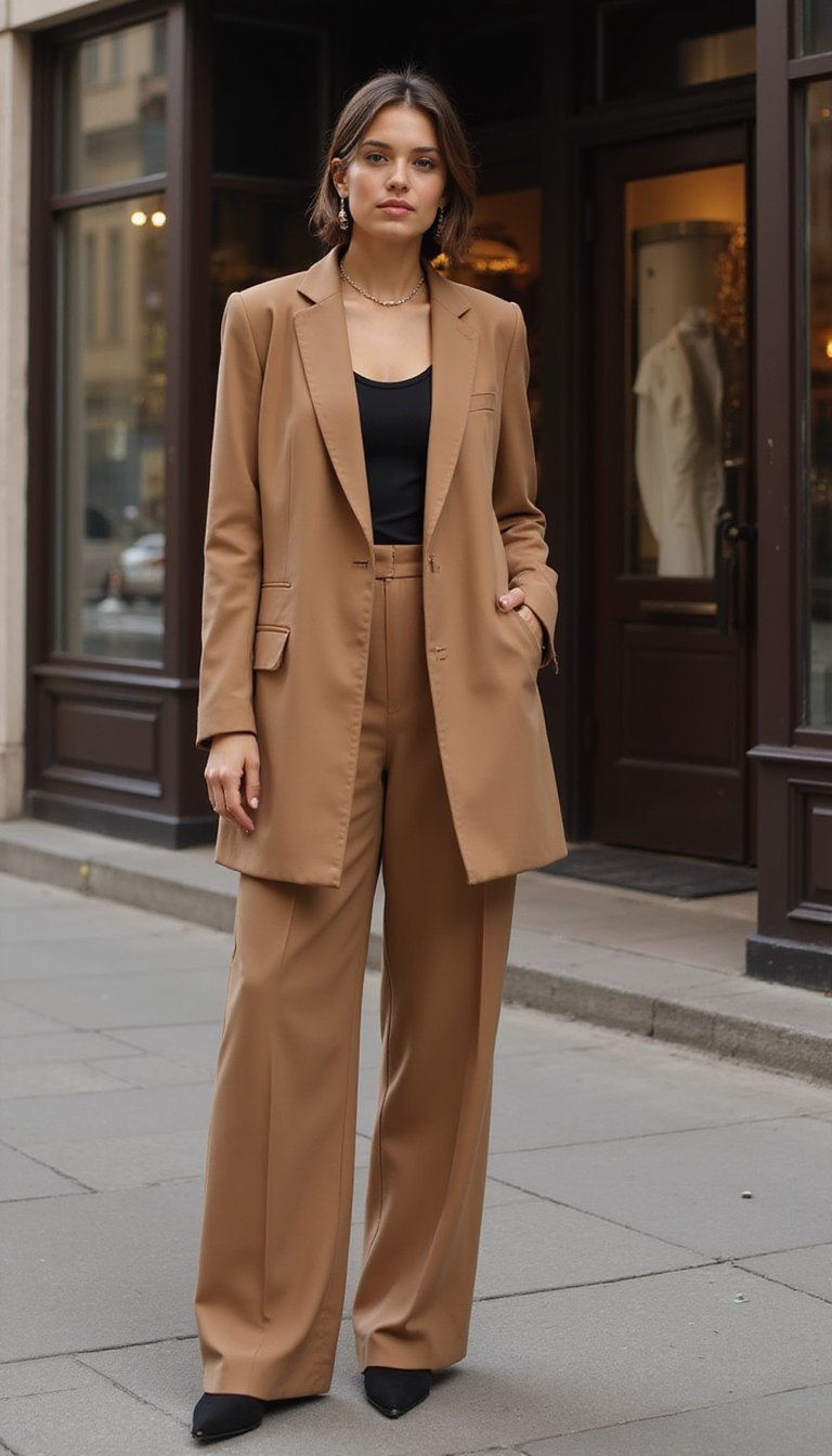 Conjunto Monocromático Em Tons Terrosos Sofisticados