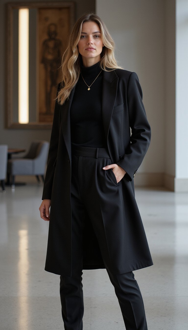 Look Minimalista Preto Com Acessórios Dourados