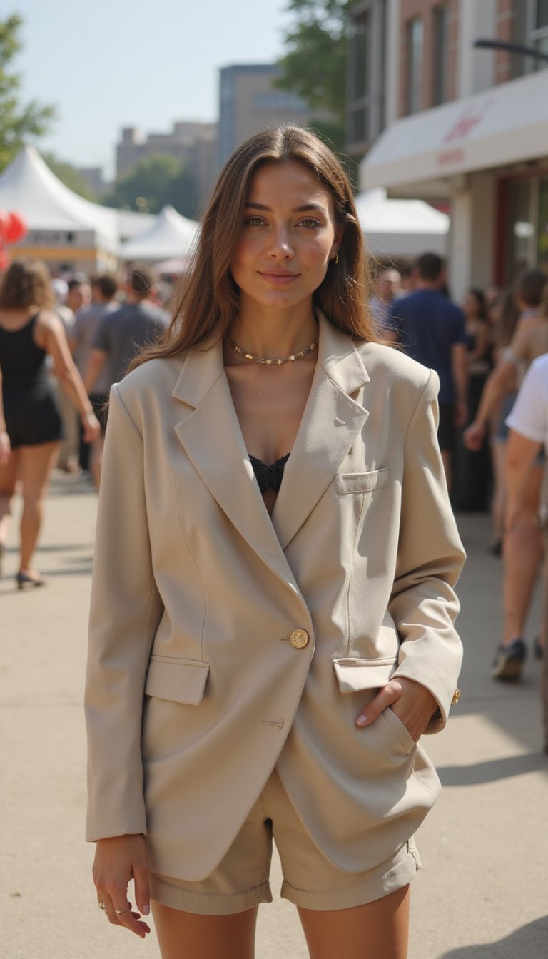 Monocromo Neutro Con Blazer Oversize