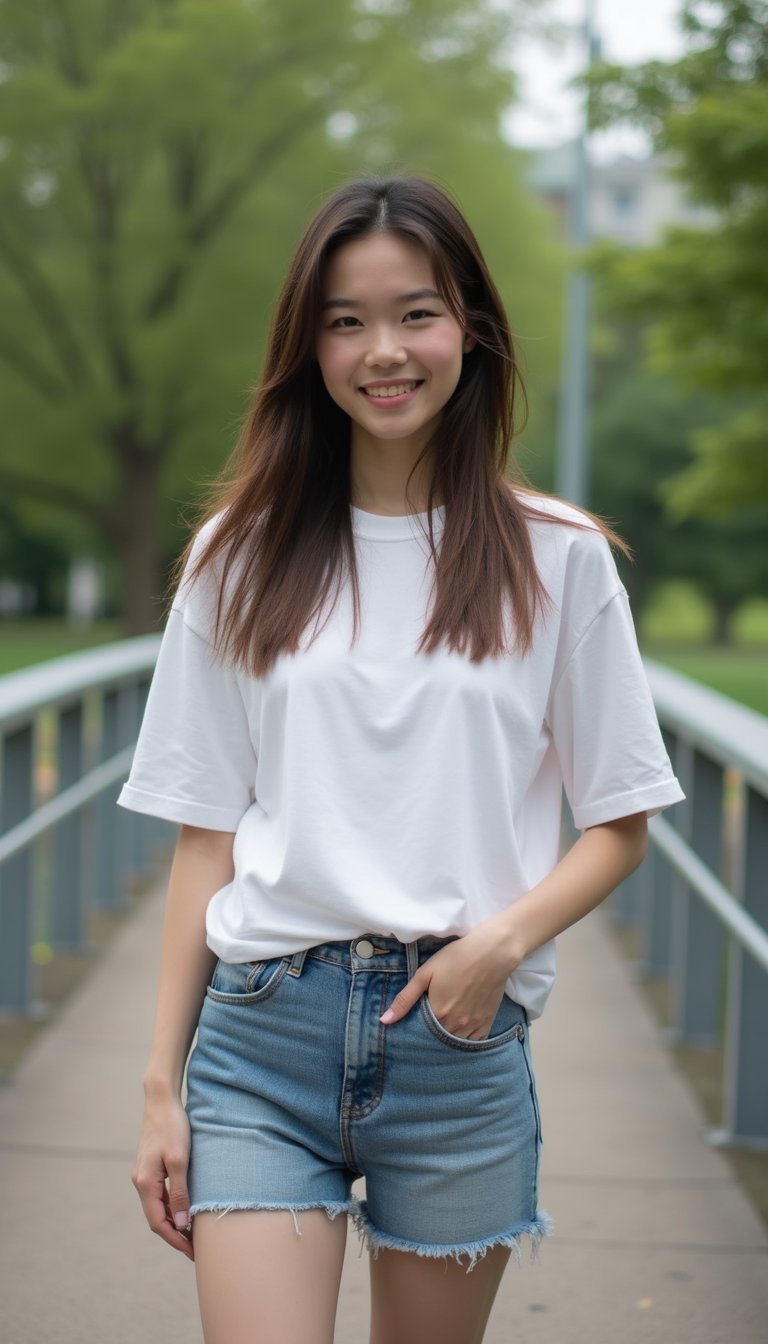 Short Jeans E Camiseta Oversized Despojada