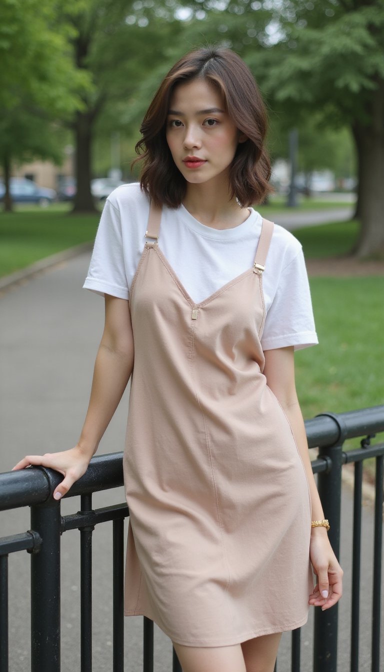 Slip Dress Sobre T-Shirt Para Visual Cool