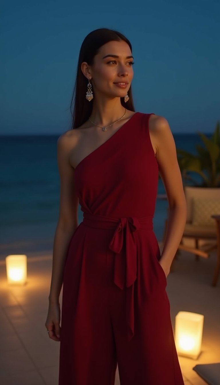 Mono Asimétrico Un Hombro Con Pierna Amplia