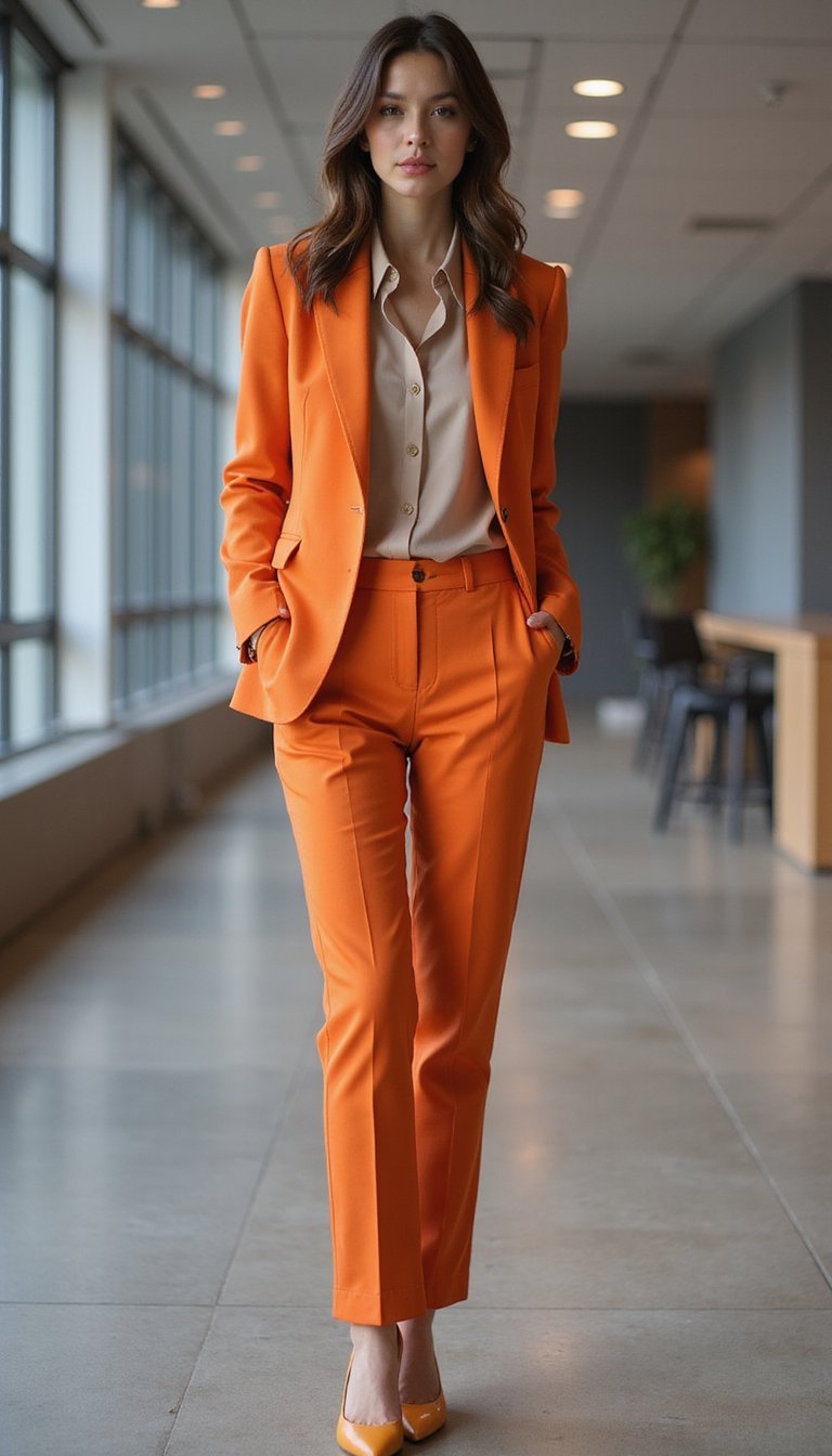 Terno Em Tom Vibrante Para Impacto Discreto