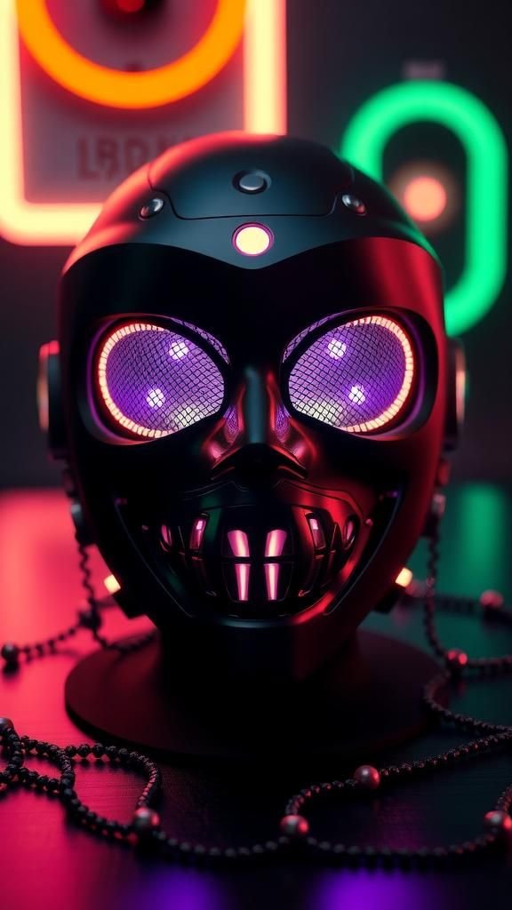 LED-Accented Glow Mask With Sheer Panels