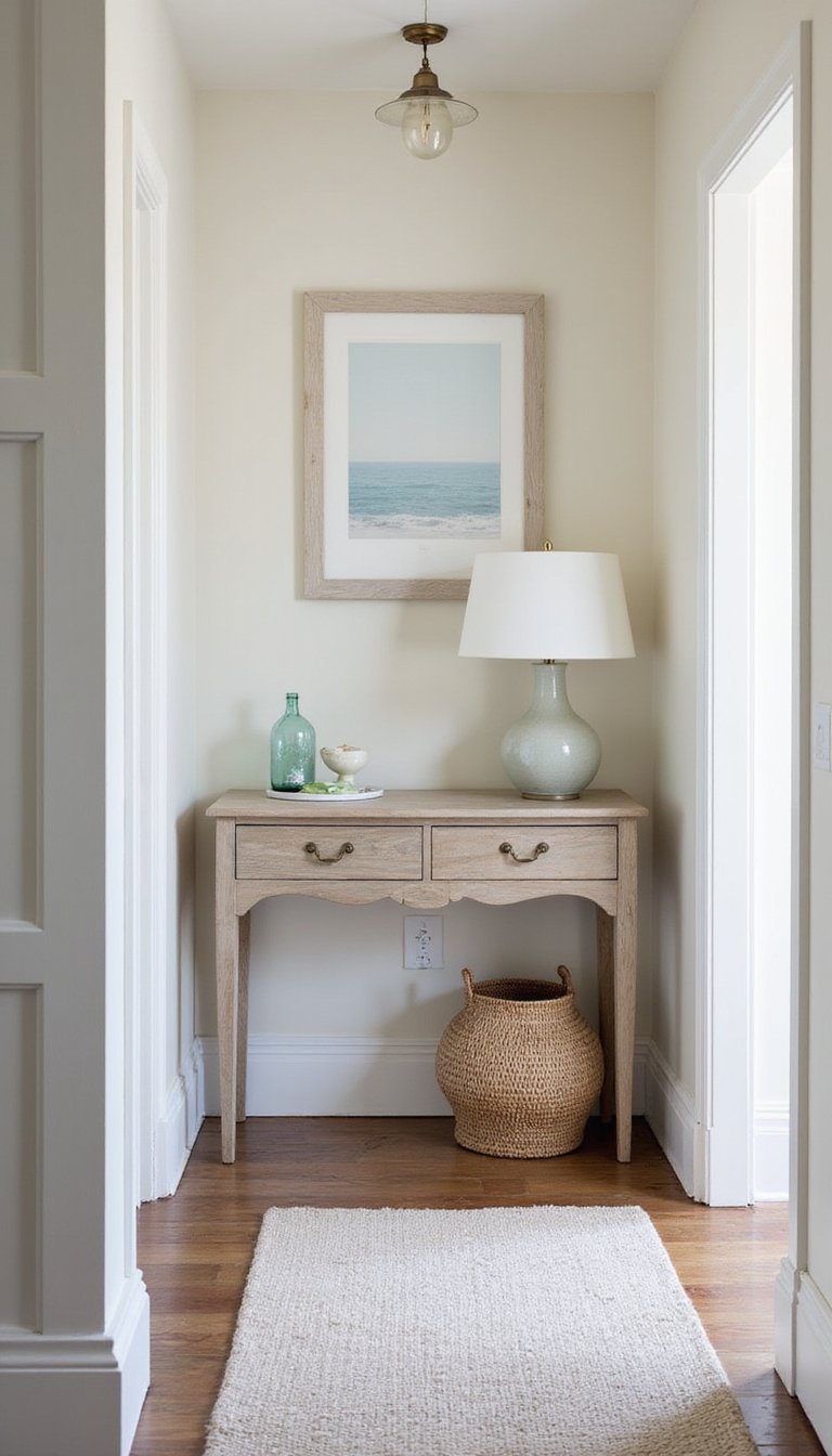 Washed Oak Console With Natural Accents