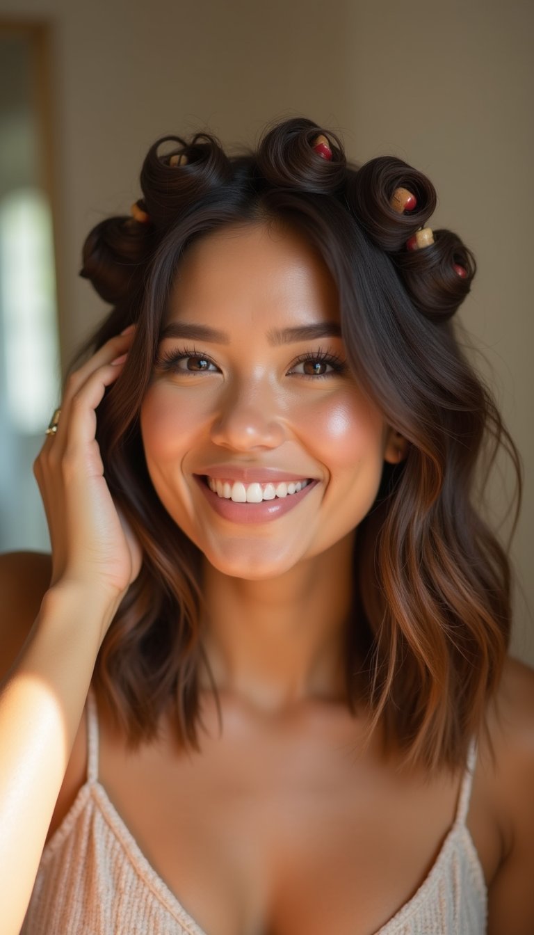 Silk Rollers For Bouncy No Heat Curls