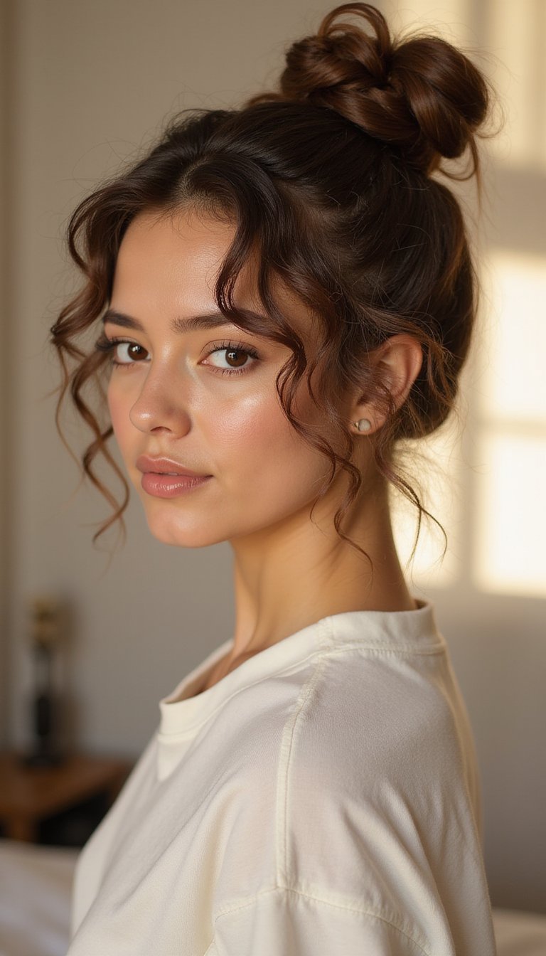 Sock Bun Spiral Curls For Soft Waves