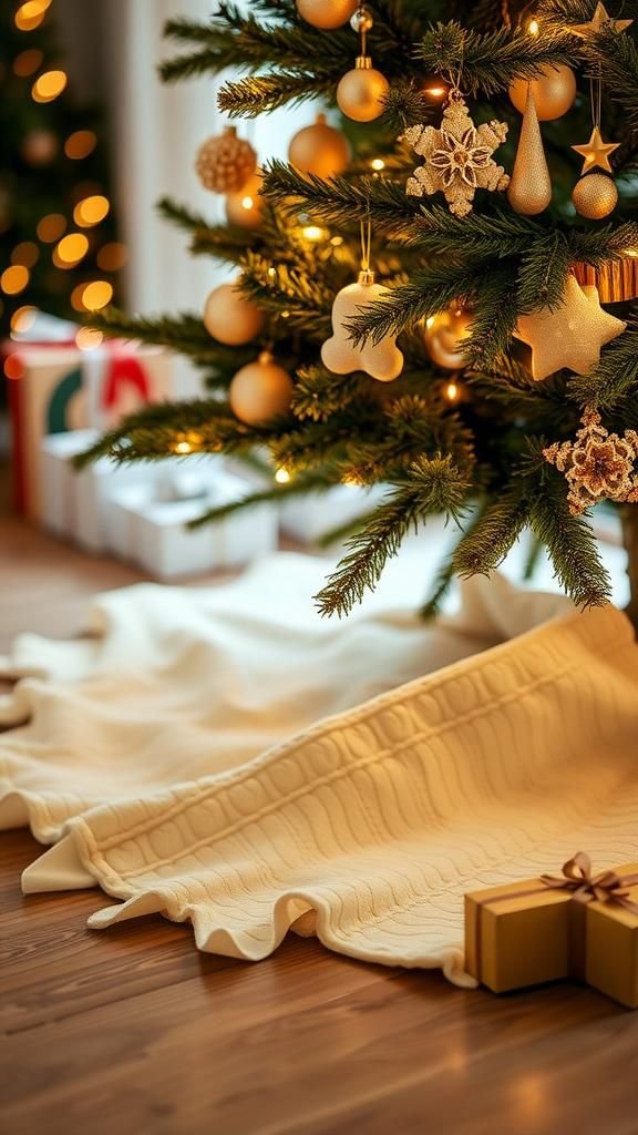 Soft Fleece Tree Skirt With Layered Petals