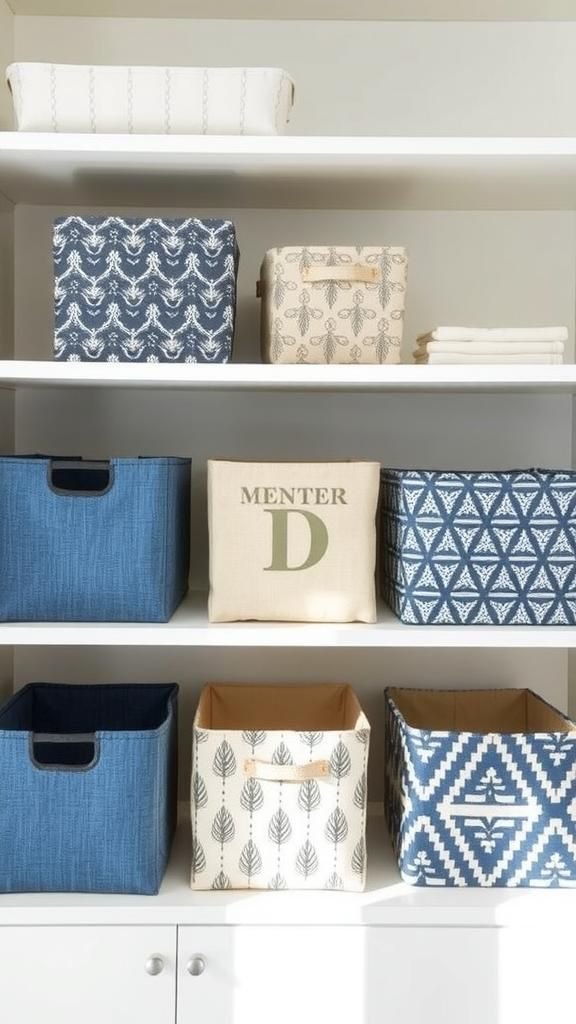 Sturdy Fabric-Covered Storage Bins