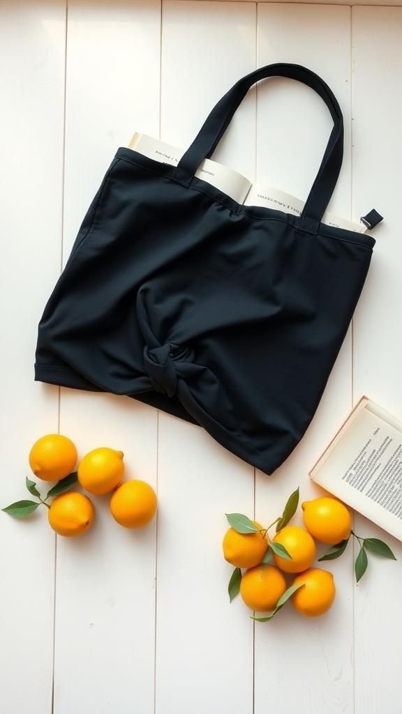 Upcycled T-Shirt Tote With Raw-Edge Charm