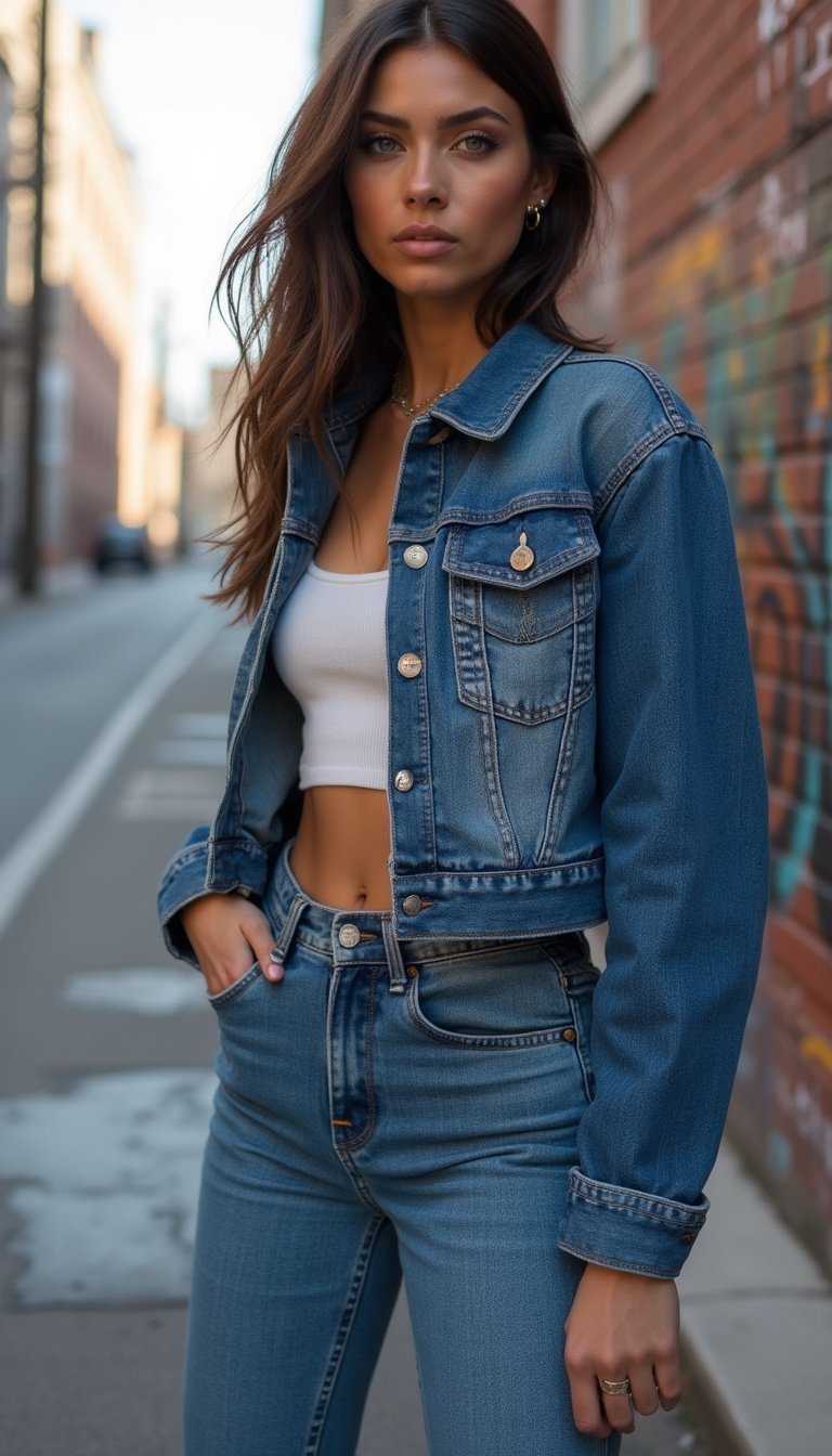 Denim Tonal Total Look Mezclilla Sobre Mezclilla