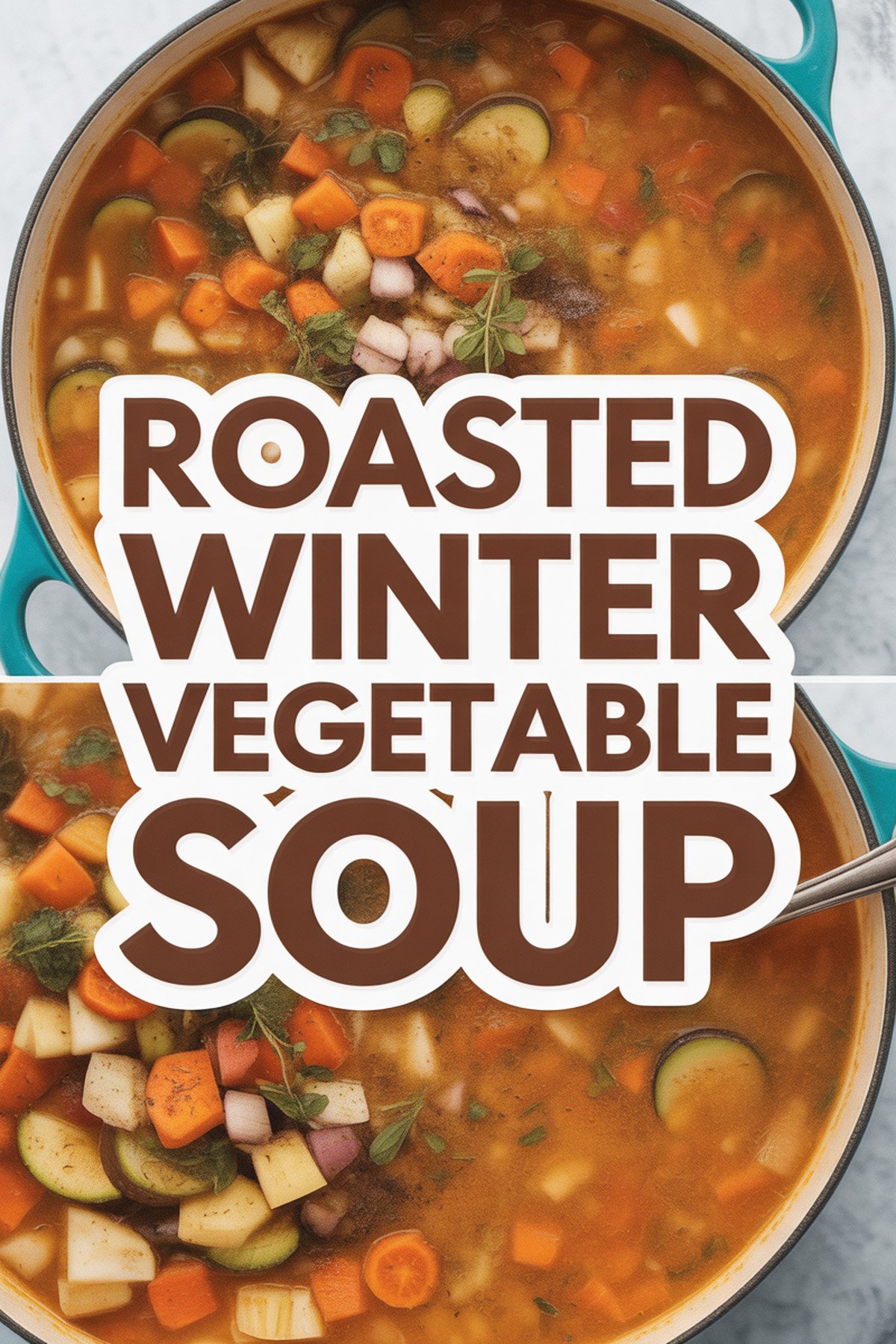 Roasted Winter Vegetable Soup recipe idea in stylish layout