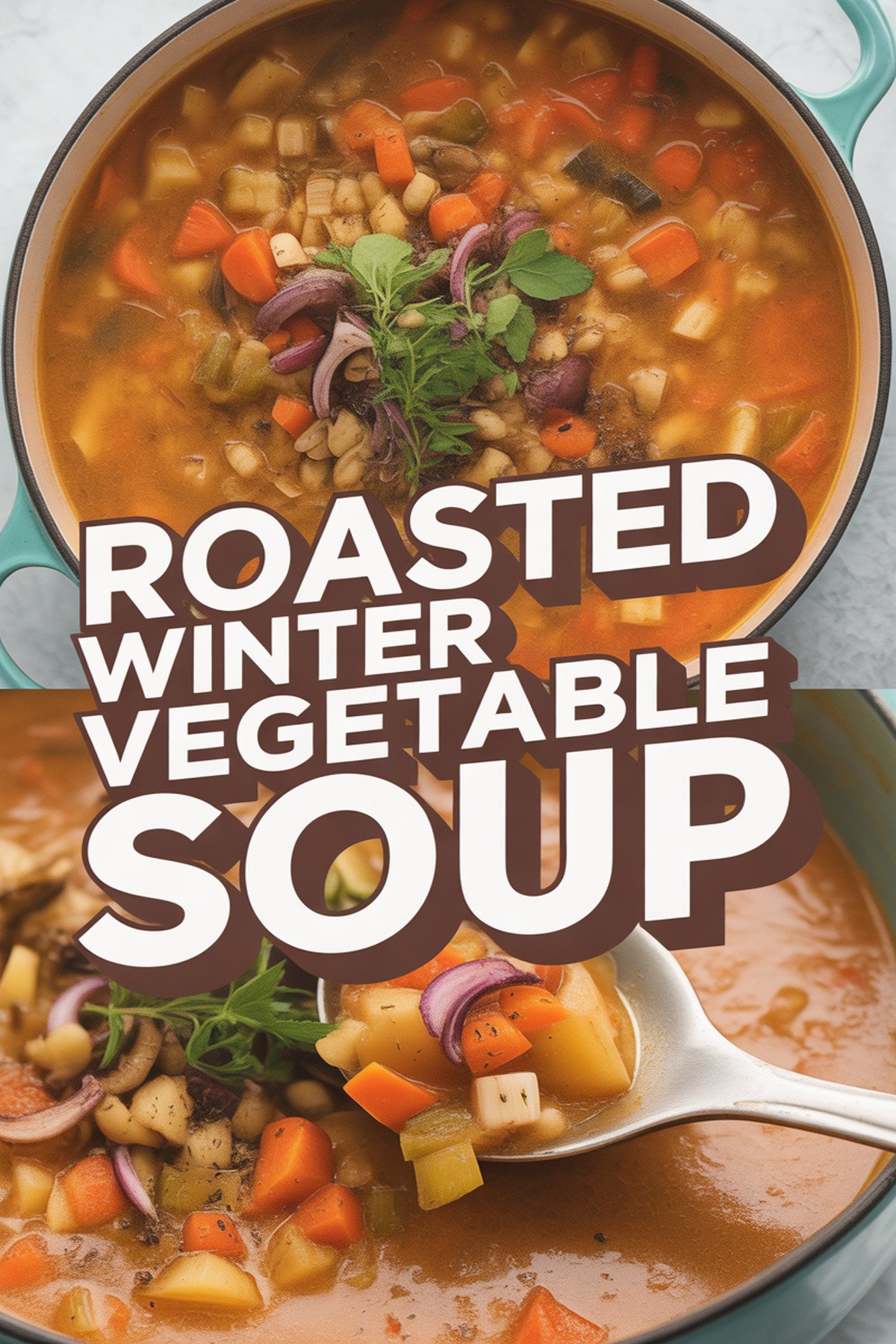 Roasted Winter Vegetable Soup recipe idea in stylish layout