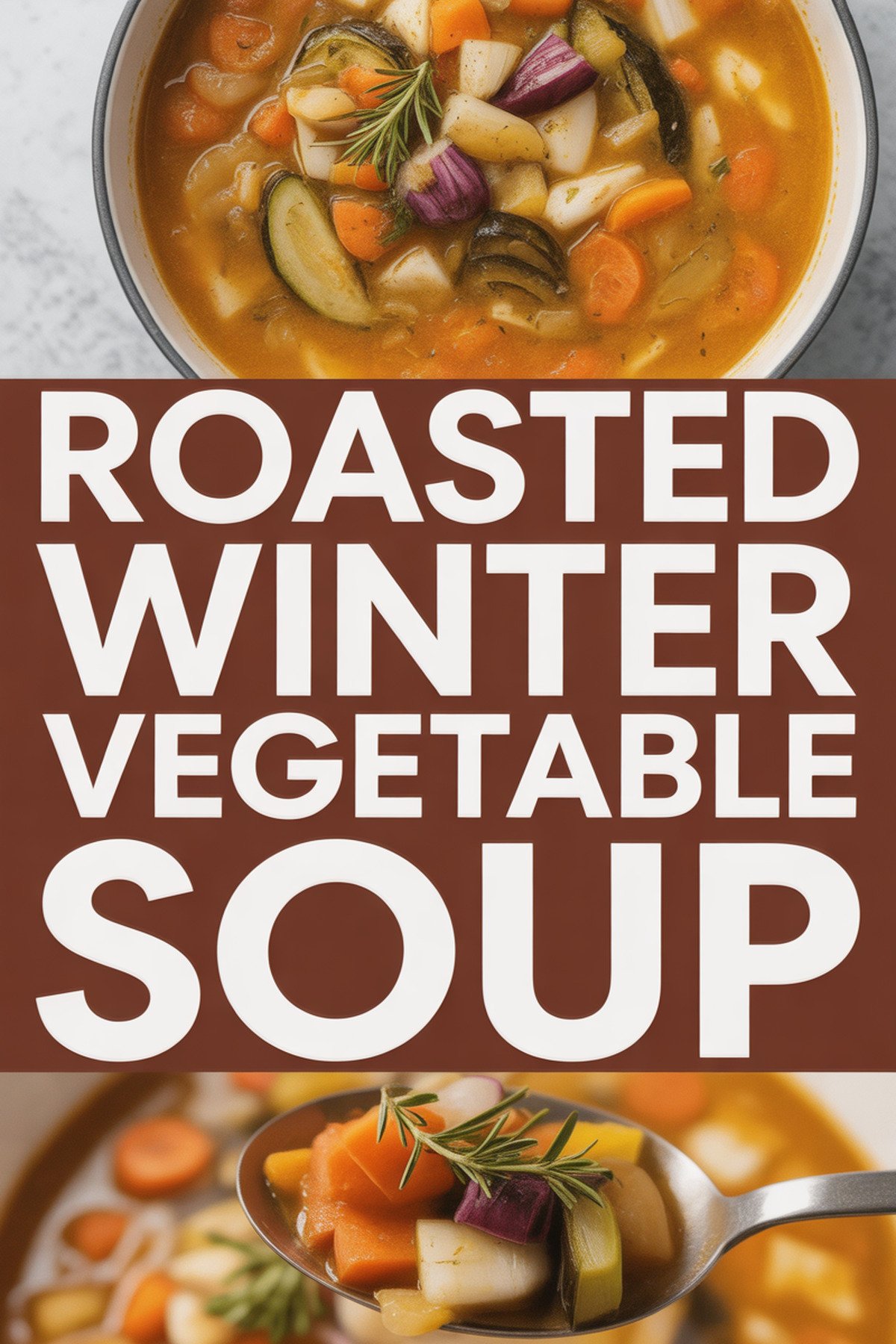 Roasted Winter Vegetable Soup recipe idea in stylish layout
