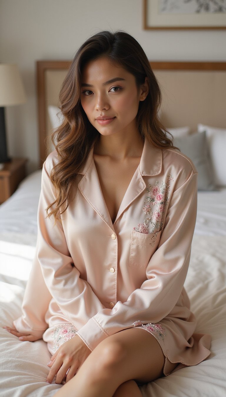 Matching Satin Pajama Set For Morning Dates