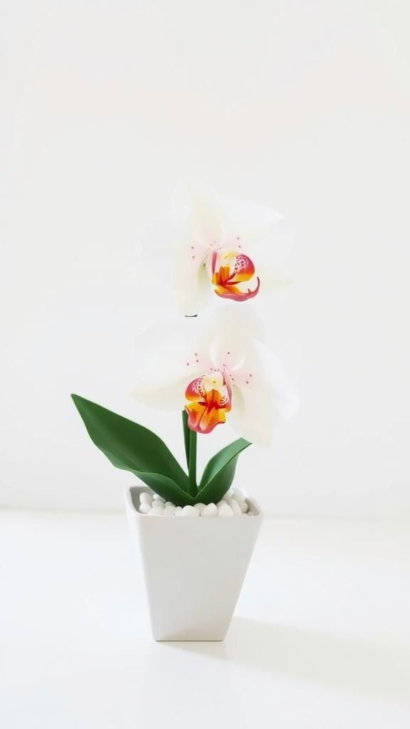 Minimalist Paper Orchid In Ceramic Pot