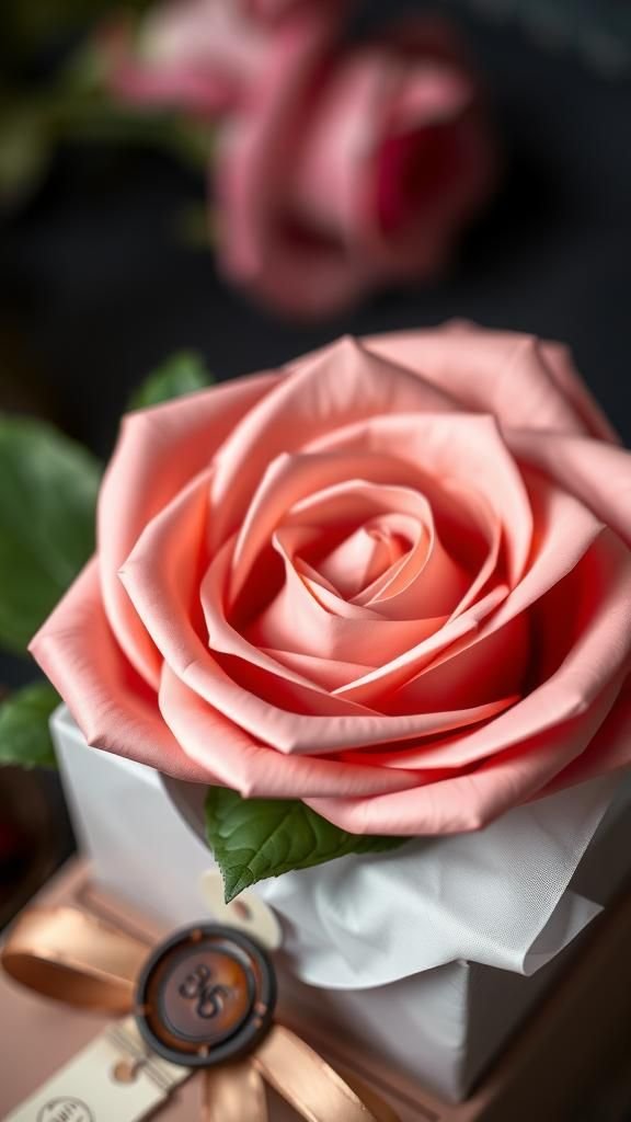 Secret Message Paper Rose With Hidden Scroll Inside