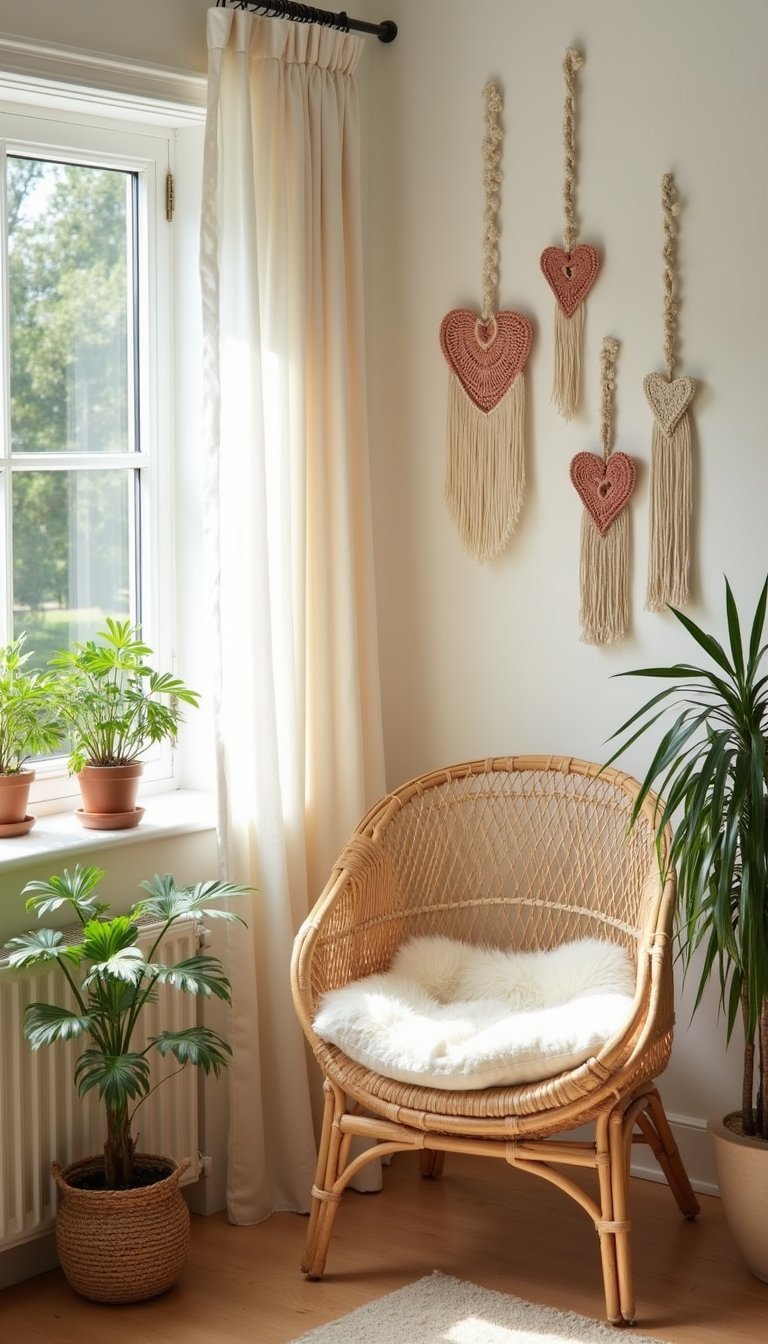 Mini Macramé Hearts For Boho Romantic Corners