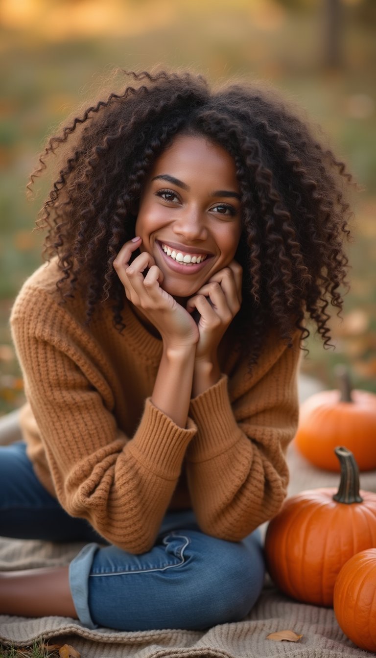 Mini Braids Mixed Into Natural Curls