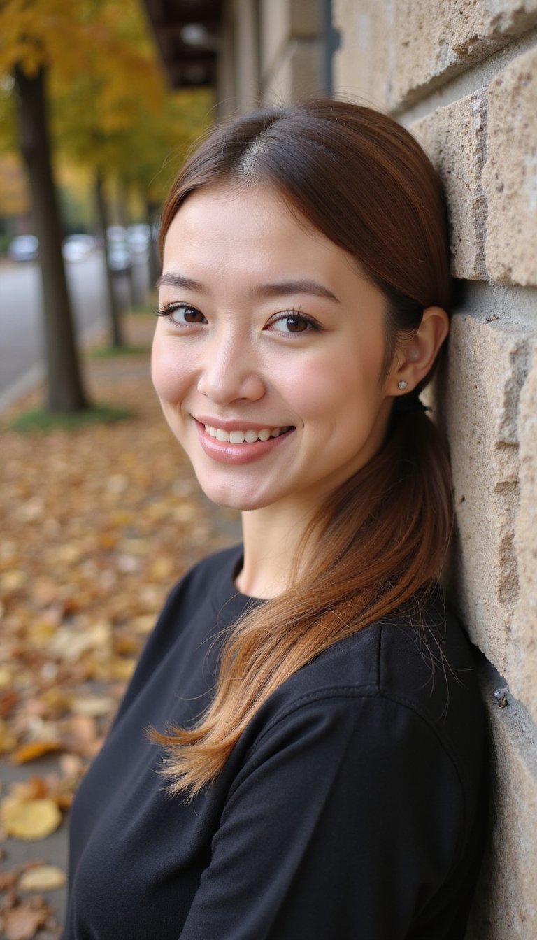 Sleek Low Ponytail With Center Part