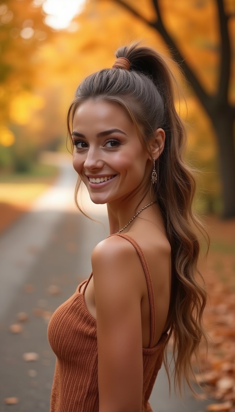 Textured Ponytail With Volume At Crown