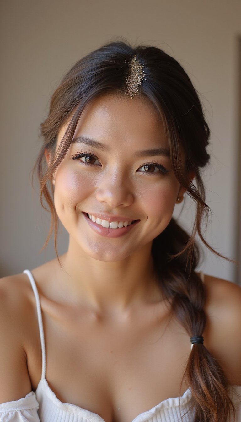 Glitter Root Pop With Sleek Low Ponytail