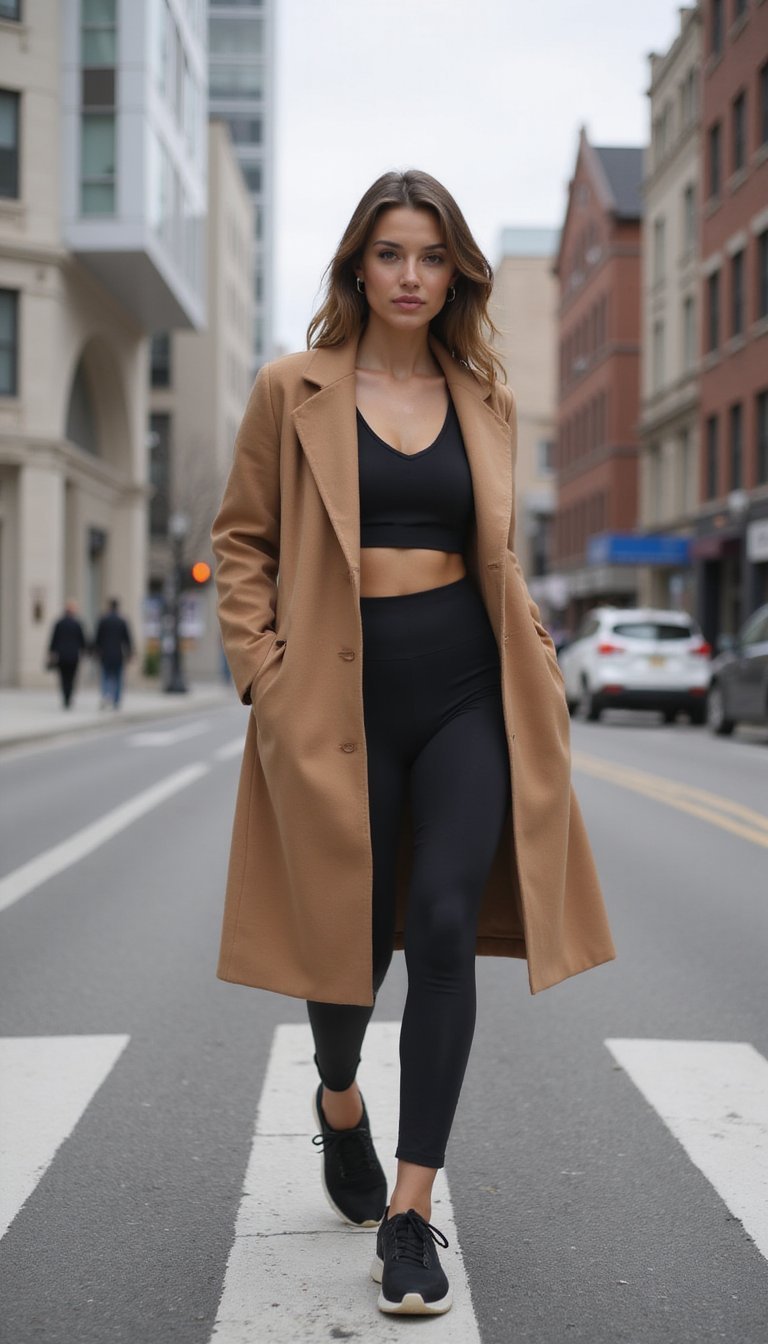 Culotte Longue Athlétique Et Manteau Long Minimal