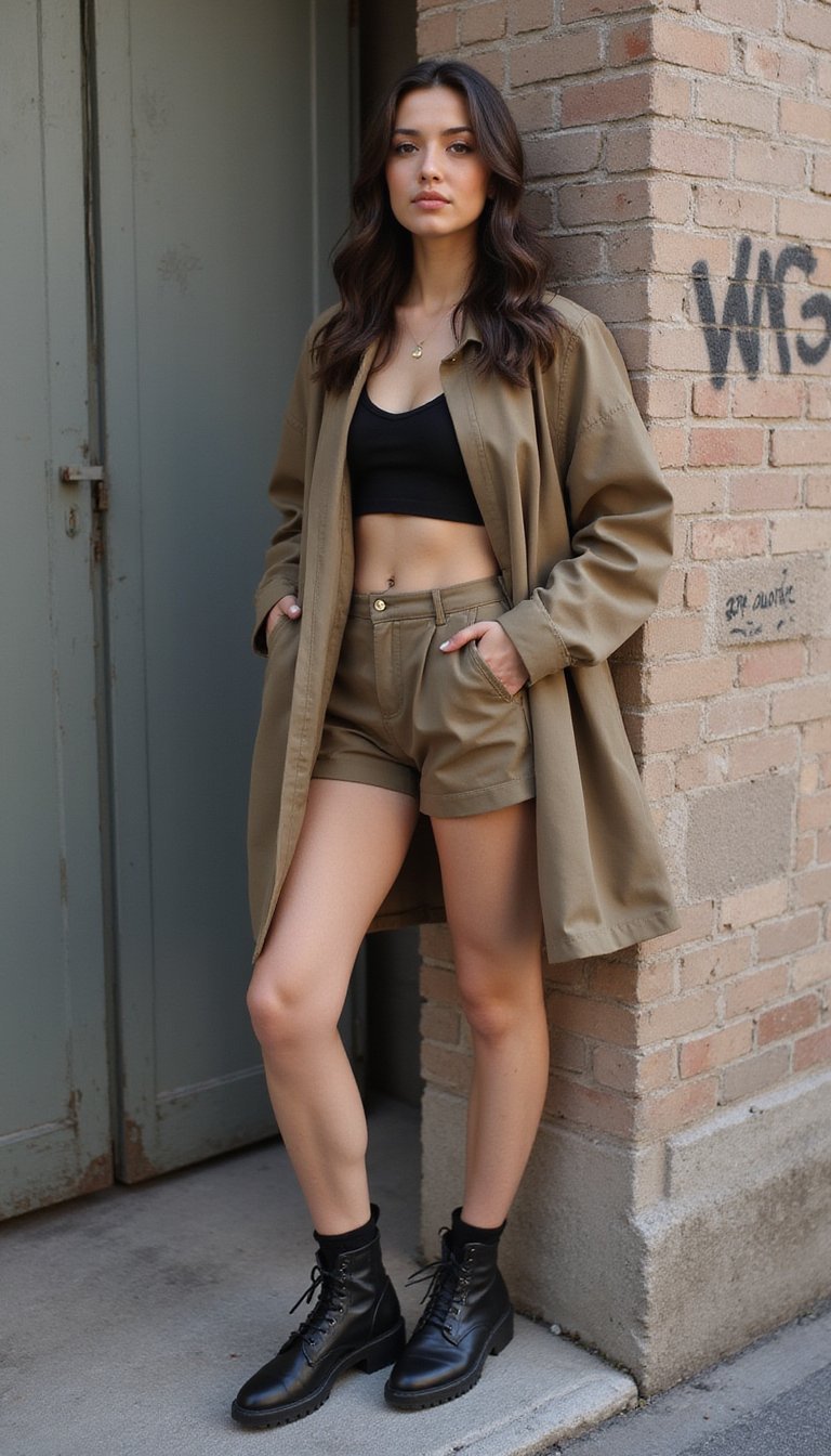 Short Cycliste À Taille Haute Et Veste Over