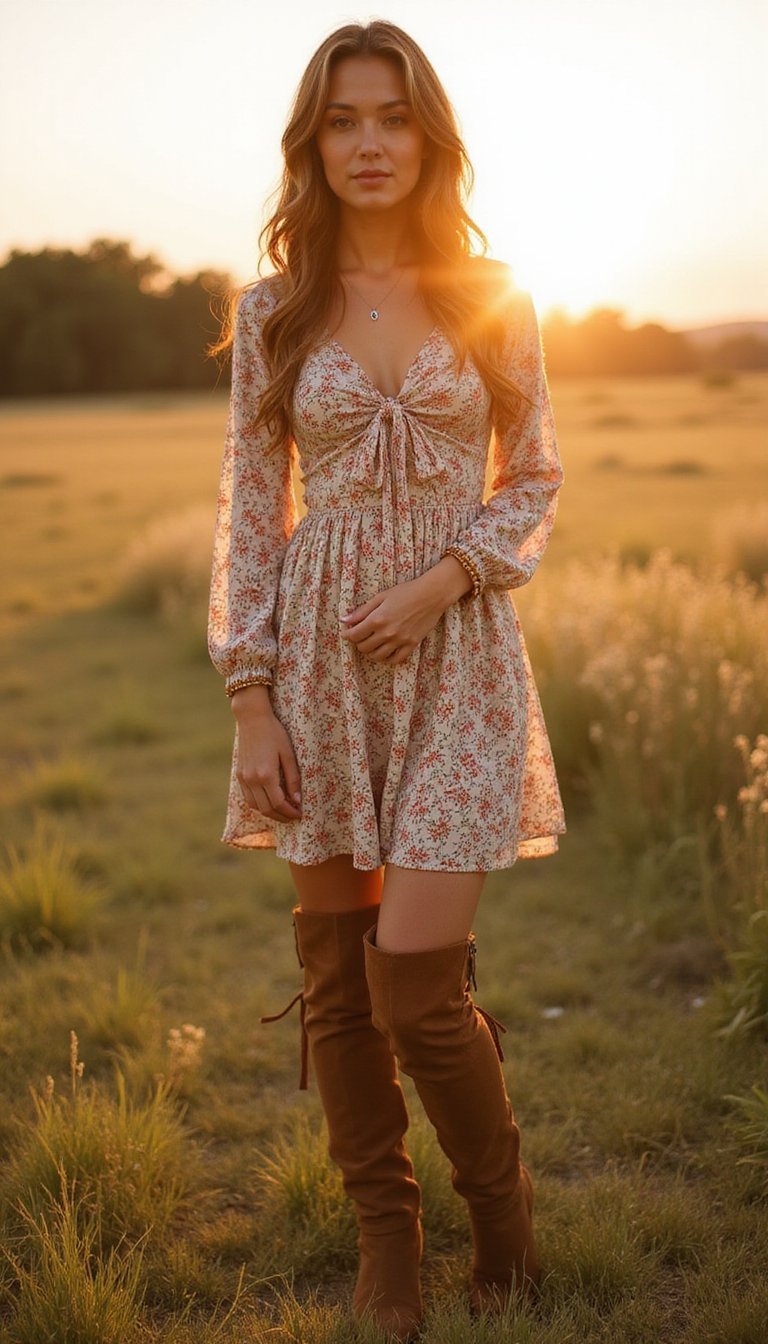 Robe Florale Bohème Et Cuissardes Souples