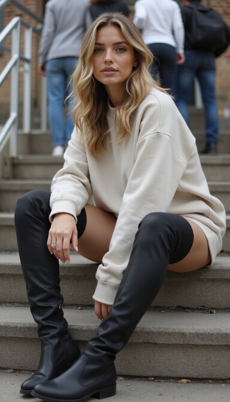 Sweat Oversize Et Cuissardes Pour Week‑End