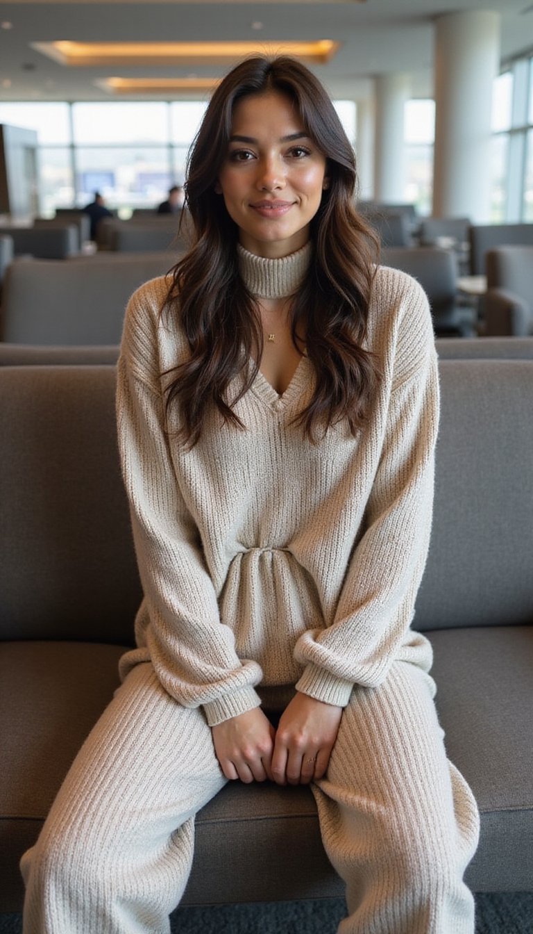 Combinaison Tricot Confortable Pour Voyage Et Week-End