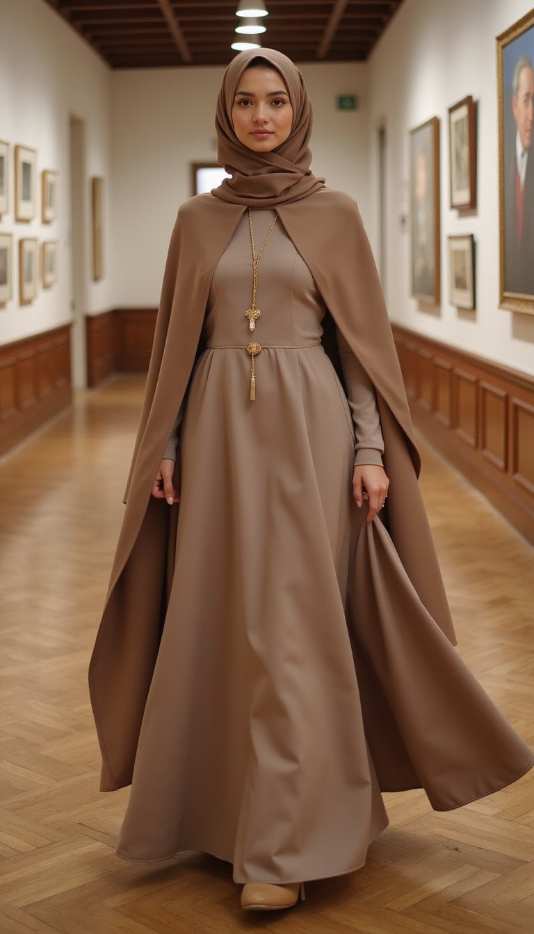 Cape Fluide Et Robe Col Bateau Sophistiquée