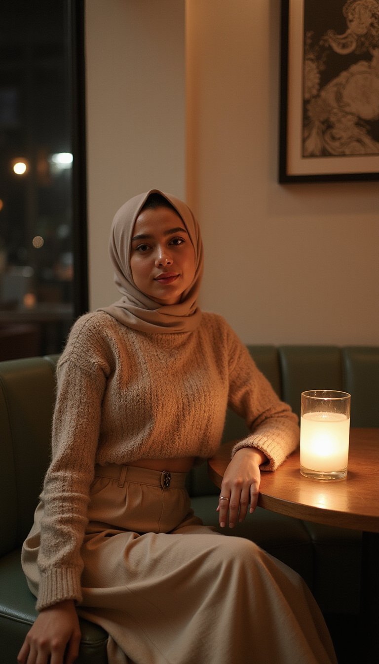 Pull Court Et Jupe Taille Haute Pour Date Intime