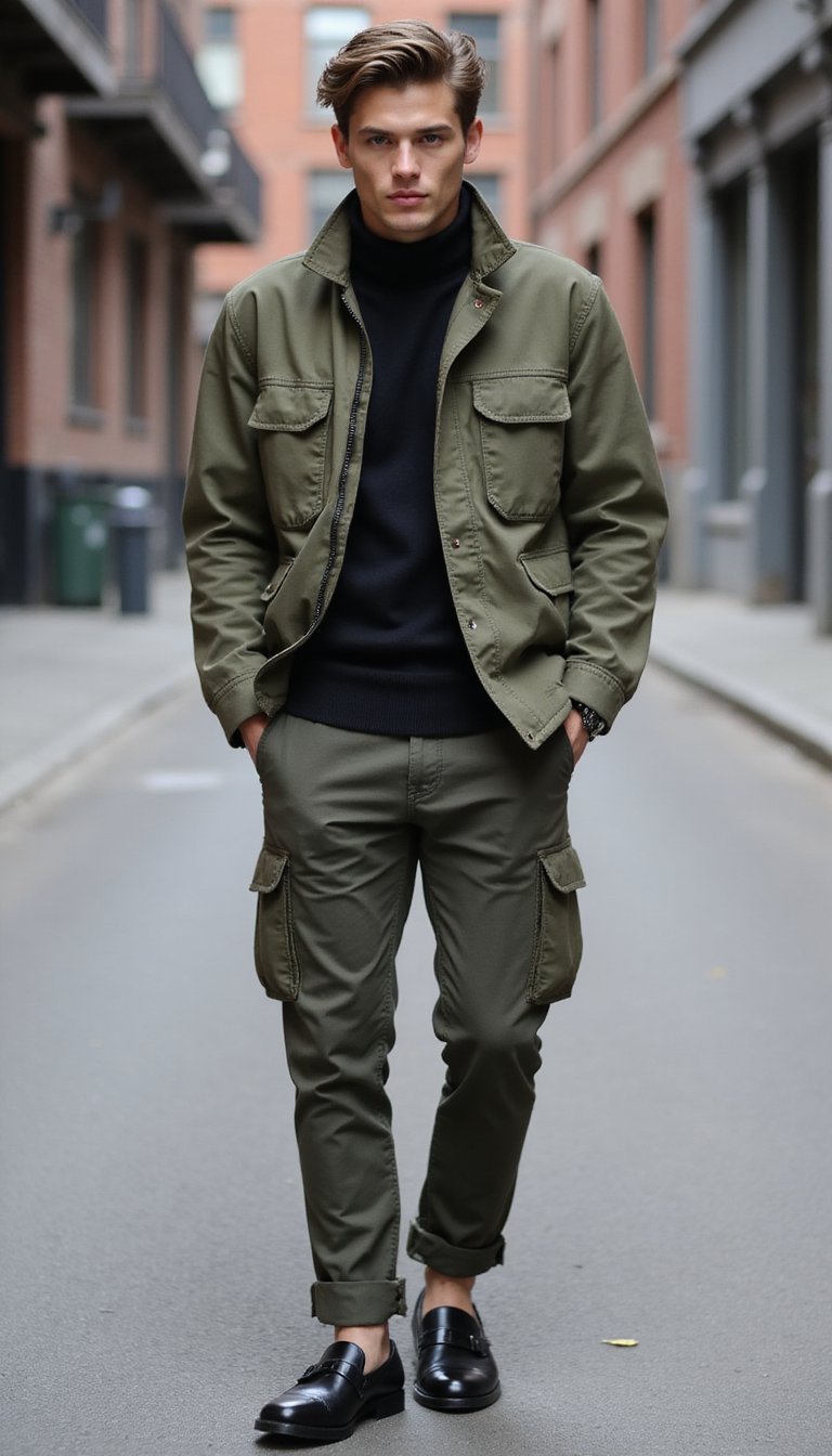 Ensemble Utility Et Mocassins Pour Une Touche Moderne