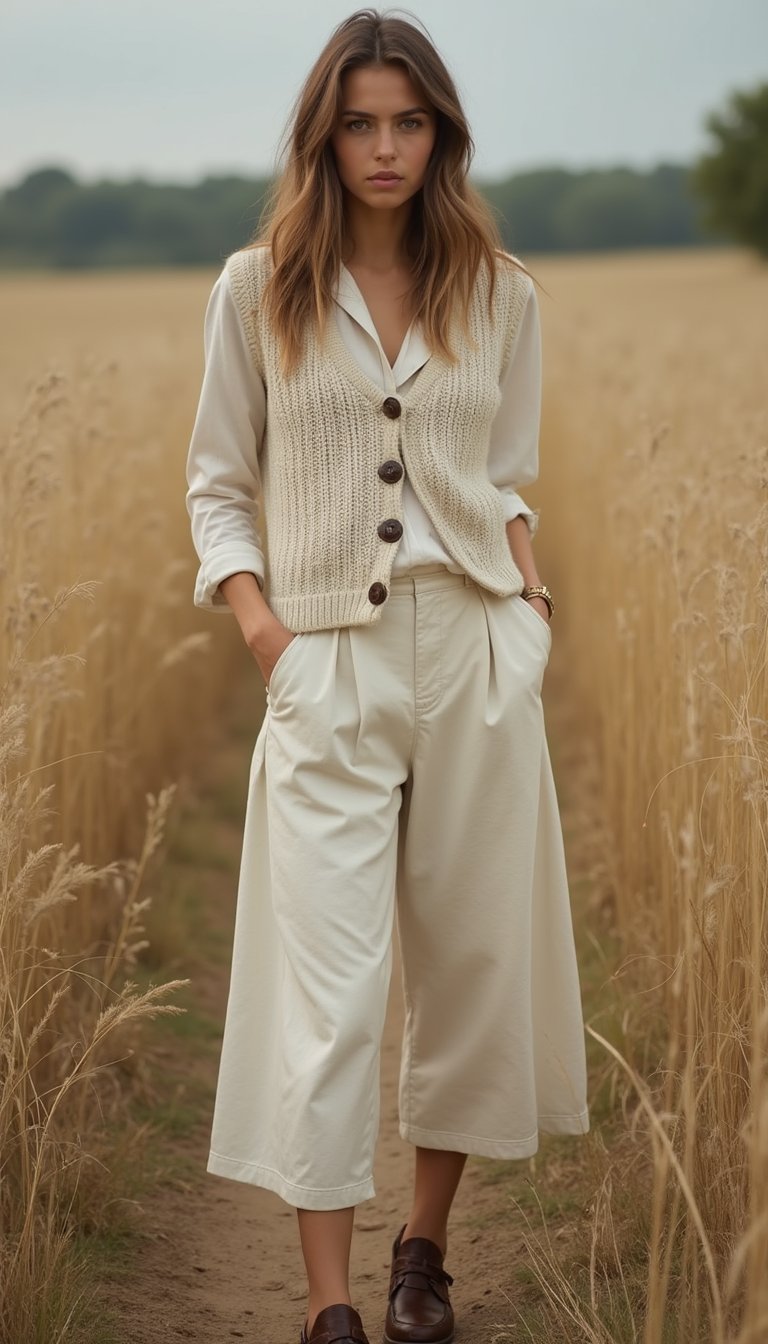 Tenue Champêtre Avec Mocassins Et Gilet Boutonné