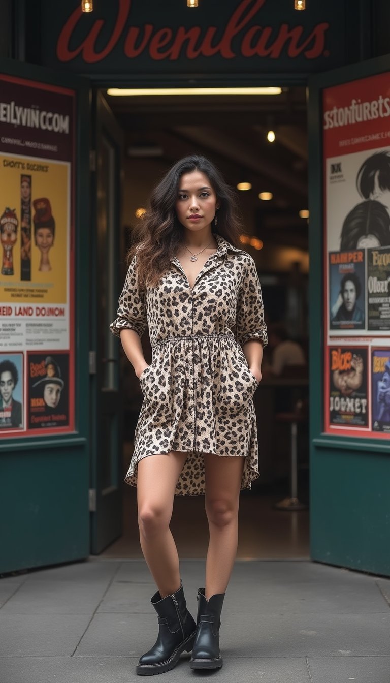 Robe Chemise Imprimé Animal Subtil et Rock