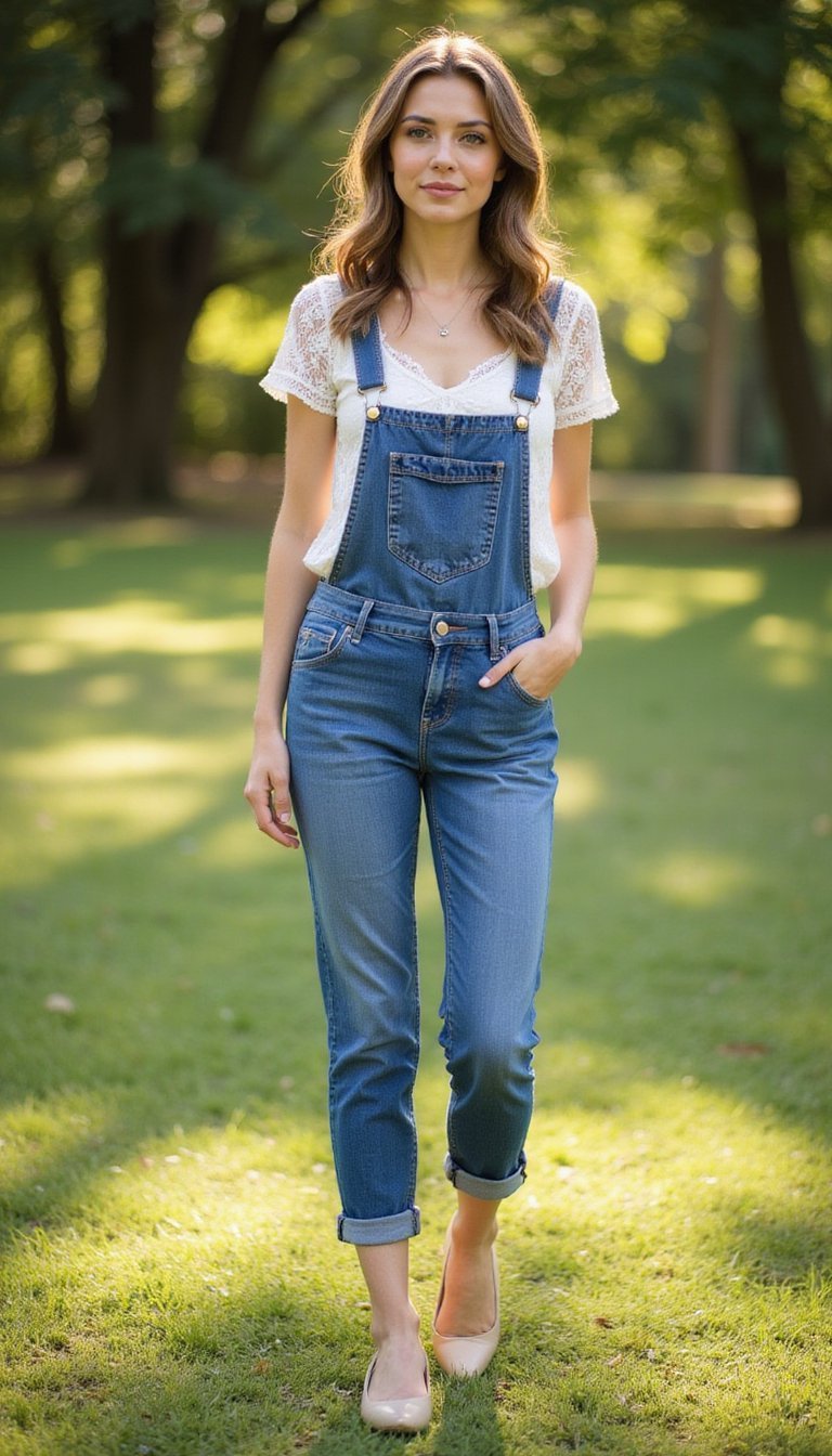 Salopette Courte Crop Et Ballerines Romantiques