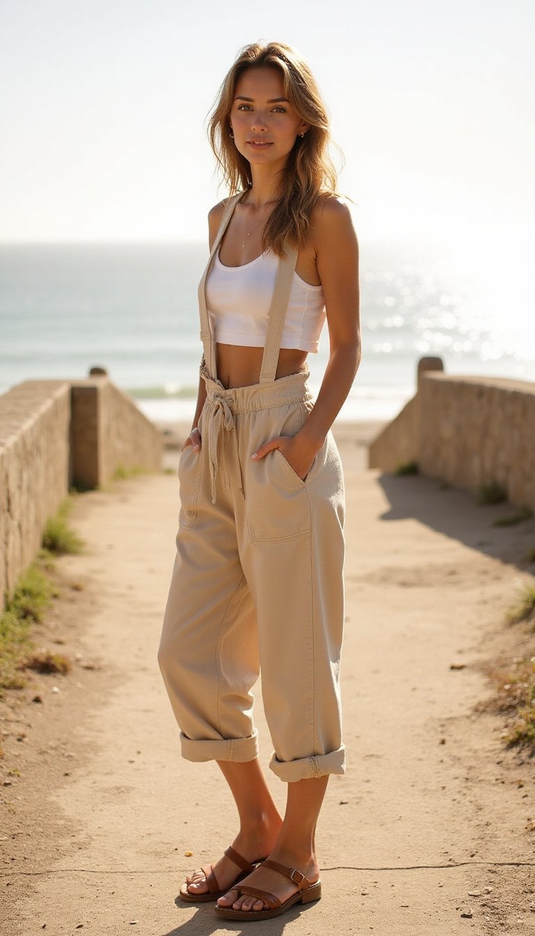 Salopette En Lin Légère Pour Journées D'été