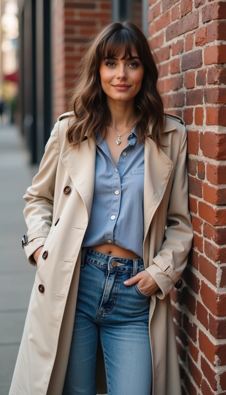 Trench Et Jean Mom Pour Un Effet Rétro Modernisé