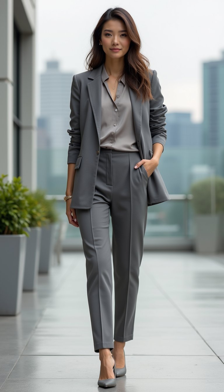Blazer Oversize Et Pantalon Tailleur Court