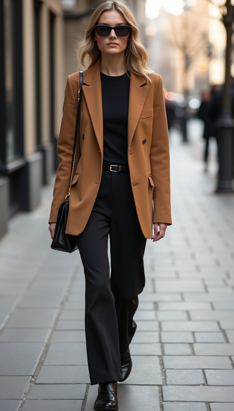 Total Look Camel Minimaliste Et Chic
