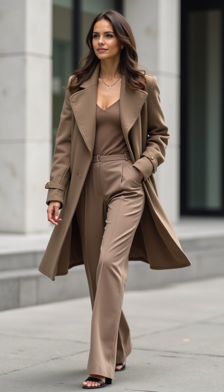 Ensemble Monochrome Taupe Minimaliste