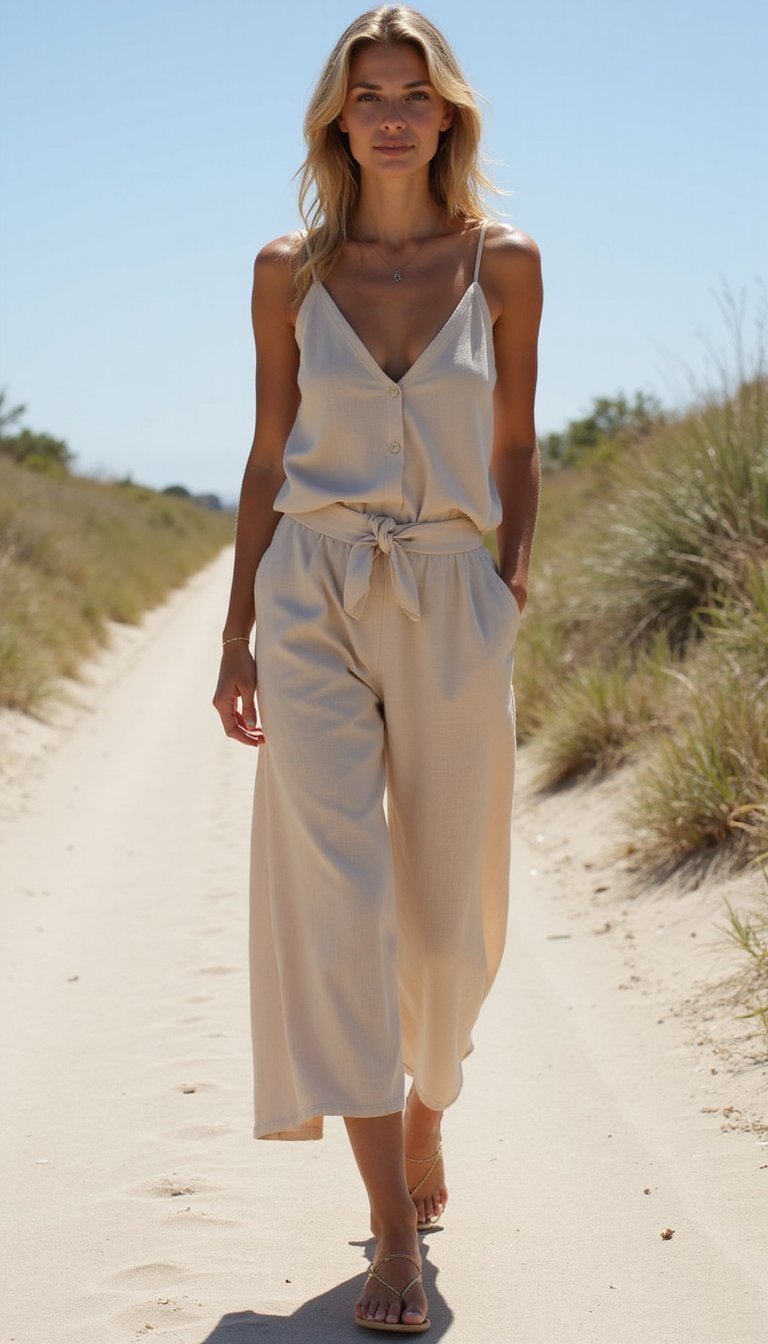 Combinaison Culotte Chic En Lin Pour Mariage Estival