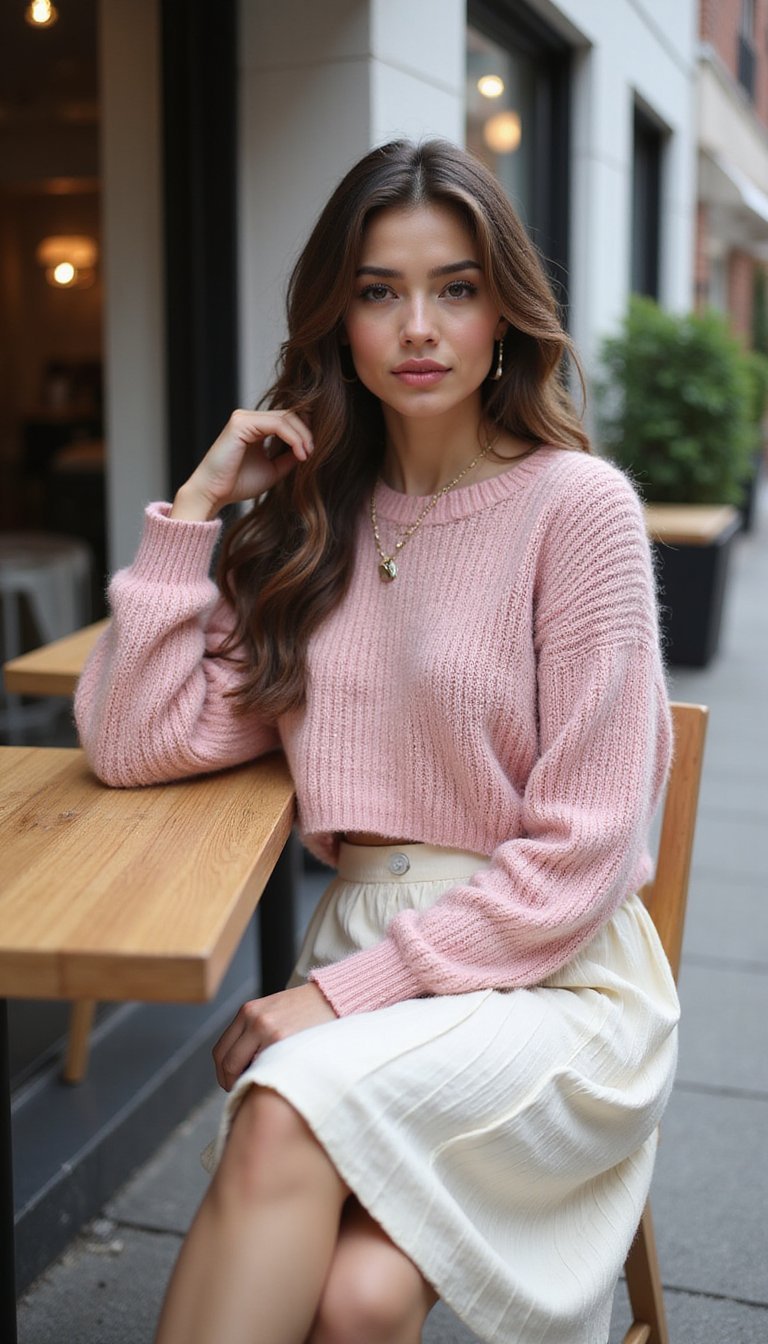 Sweet Crop Et Jupe Plissée Pour Matinée Cool