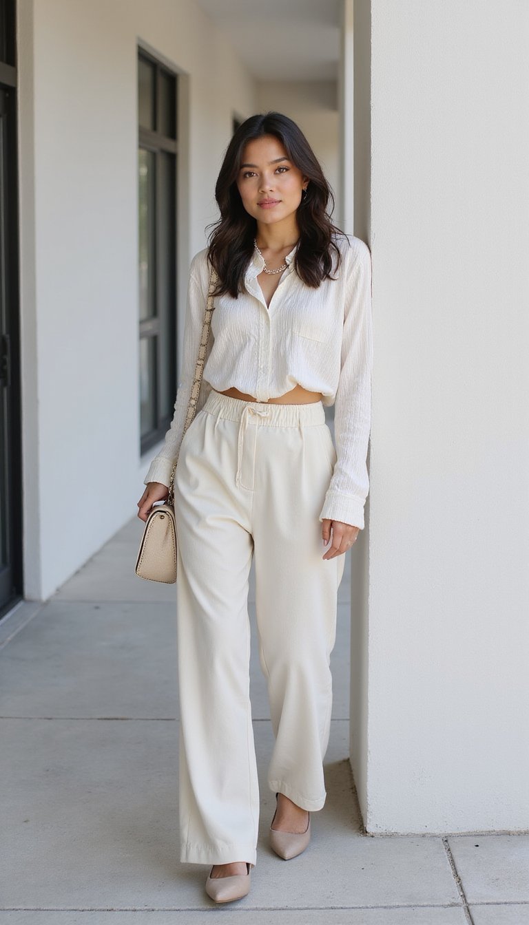 Look Monochrome Neutre Avec Accessoires Minimalistes