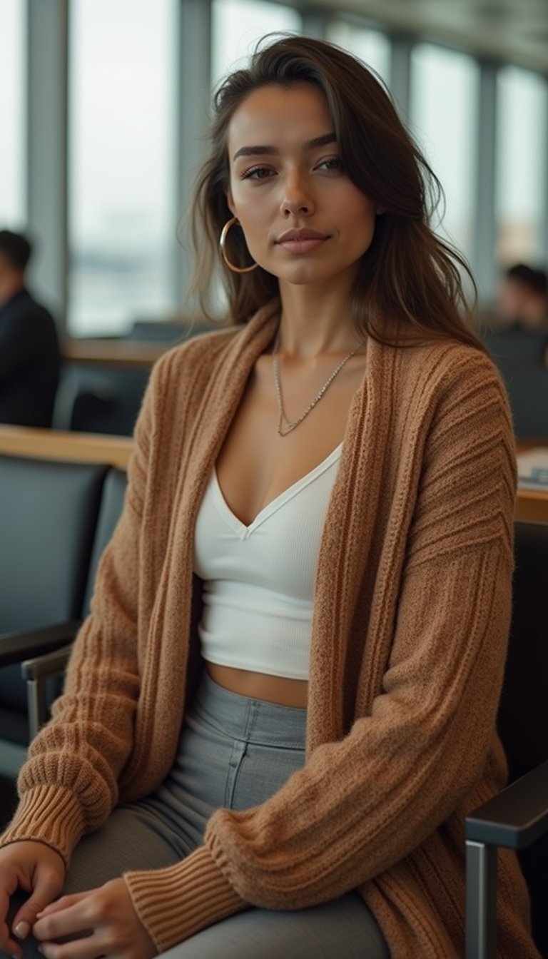 Cardigan Oversize Et Legging Pour Vol Cocooning