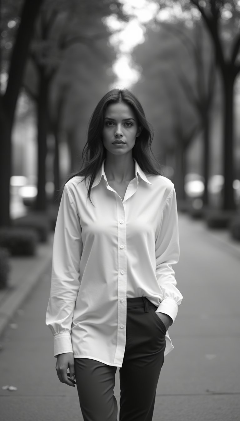 Chemise Longue Boutonnée Avec Pantalon Cigarette